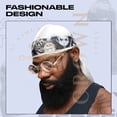 thumbnail image 6 of Anime Durag and Silk Bonnet 2pcs Set for Men Women, Silky Design Satin Fabric Comfort Compression, White Huey, 6 of 7