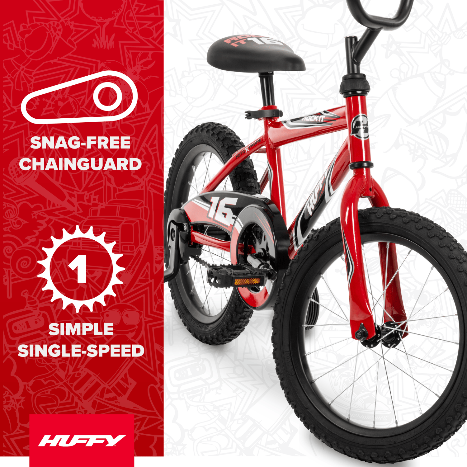 Huffy Rock It 16" Boys' Bike with Training Wheels photo 4