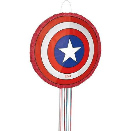 Captain America Pinata, Pull String, 18 x 18, 1ct