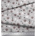 thumbnail image 3 of Soimoi Gray Cotton Poplin Fabric Paw Dog Print Fabric by the Yard 56 Inch Wide, 3 of 3