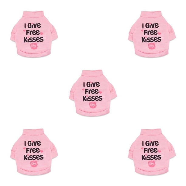 Greeniant Ropa Camisa Primavera Verano Beso Letra Impreso Disfraces Collar Chaqueta Suministros Mascotas Perros Chihuahua Cachorro Rosa L Type2 NO2 Greeniant CBP267745