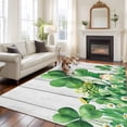 thumbnail image 2 of 5'x7' Area Rugs for Living Room Bedroom, St. Patrick's Day Washable Rug Carpet Runner Indoor Outdoor, Lucky Shamrock Watering Can Gnomes Daisy Wood Non Slip Floor Mats Area Rug for Kitchen, Nursery, 2 of 8