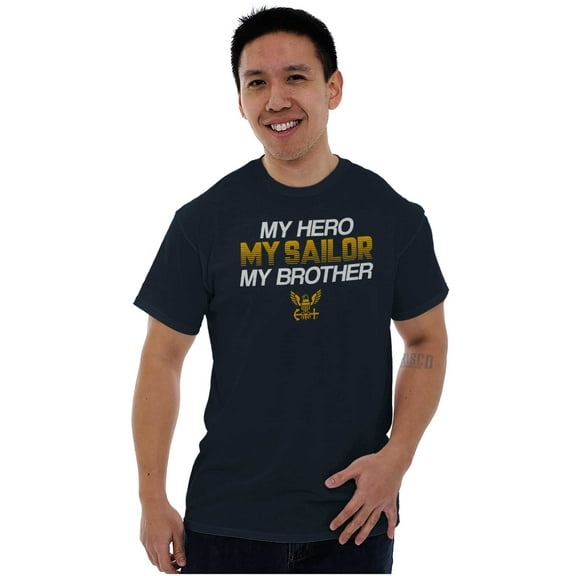 US Navy Logo My Brother Hero Sailor Men's Graphic T Shirt Tees Brisco Brands S