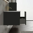 thumbnail image 2 of CITTANEO 30" Mid Century Bathroom Vanity with Sink, Modern Bathroom Cabinet with Push-Open Drawer, Brushed Black Oak, 2 of 8