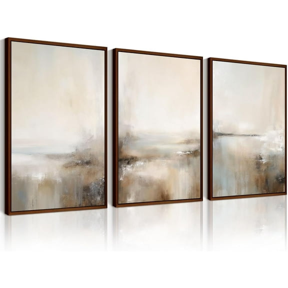 Black Beige Abstract Wall Art Brown Neutral Canvas Wall Decor Minimalist Art Poster Modern Abstract Painting Artwork Watercolor Black Brown Pictures for Living Room Bedroom 12x16 Inch Unframed 3pcs