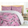 thumbnail image 5 of Ambesonne Pink Duvet Cover Sets, Music Theme Vintage Retro, 2-Queen, Pink, 5 of 7