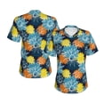 thumbnail image 3 of Yiaed Sunflowers Print Women's T Shirt V-Neck Short Sleeve Shirt Casual Breathable Tee Summer Tops-Medium, 3 of 5
