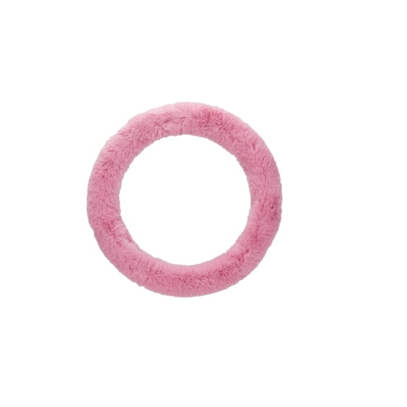 Emerald Universal 14.6"-15.4" Plush Steering Wheel Cover, Soft Faux Fur - Pink