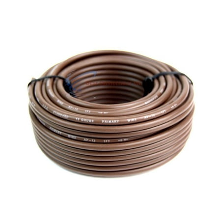 12 Gauge 50' Feet Brown Audiopipe Car Audio Home Remote Primary Cable Wire