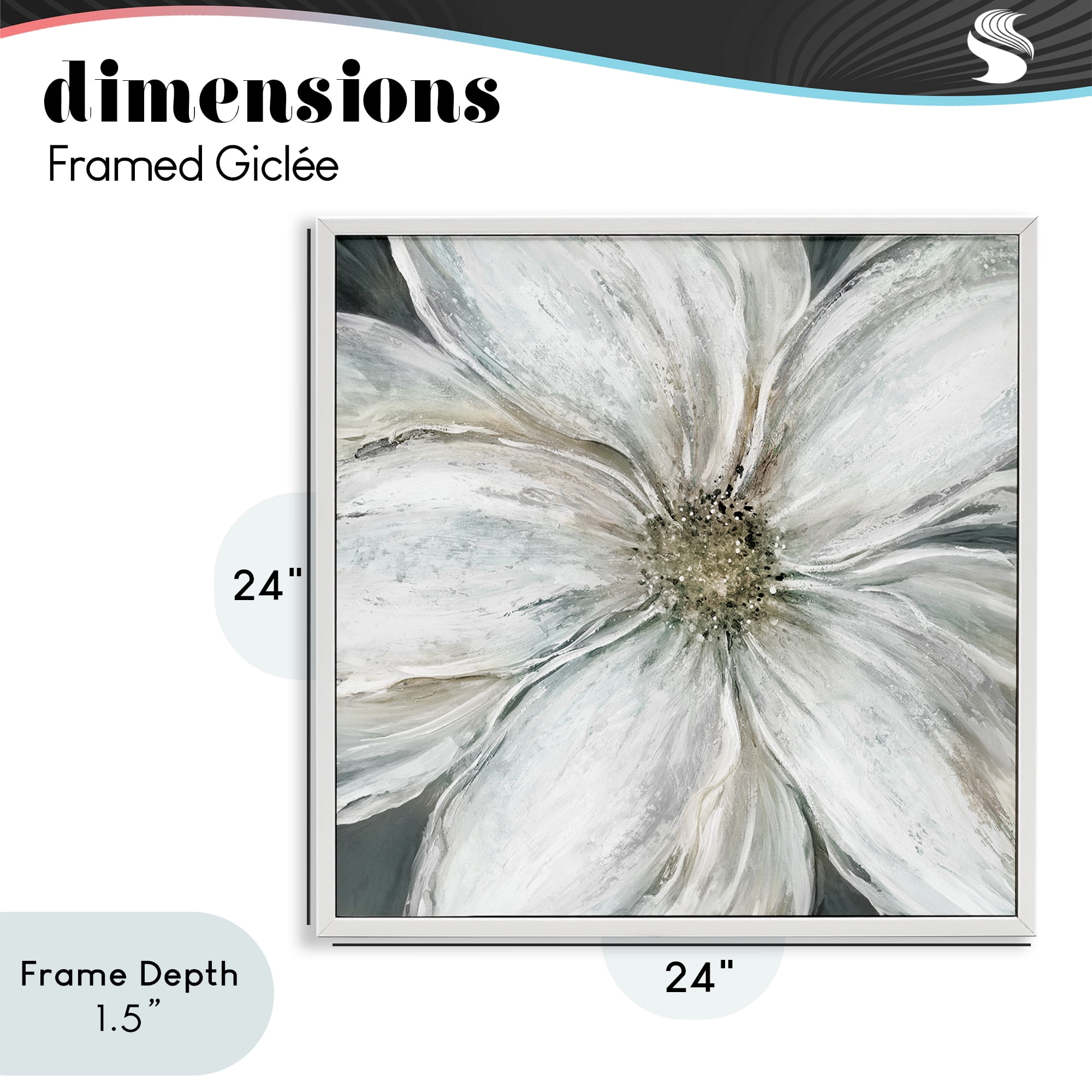Stupell Industries Closeup Serene White Blossom White Framed Giclee Art, design by Carol Robinson