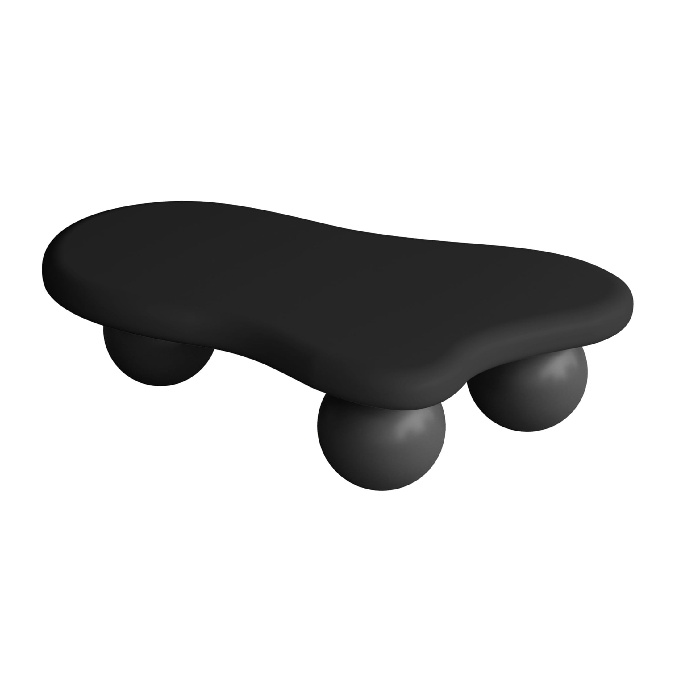 Noble House 40" Cloud Shaped Coffee Table with Ball Legs, Modern Aesthetic Accent Table for Living Room, Black