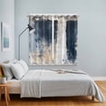 thumbnail image 4 of Navy Blue Grey Kitchen Curtains 84 Inch Length, Modern Abstract Art Rustic Grommet Top Bedroom Living Room Curtains, Light Filtering Cafe Curtain Drapes 2 Panels Set 104''x84'', 4 of 9