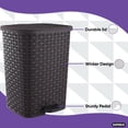 thumbnail image 4 of Palm Luxe Trash Can with Lid 27 Qt. Brown Wicker Pedal Trash Bin, 4 of 5