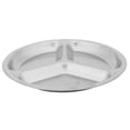 thumbnail image 4 of Stainless Steel 3 Sections Round Divided Dish Snack Dinner Plate Diameter 24Cm, 4 of 10
