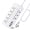 White-08, variant on HANZE Extension Cord Surge Protector Power Strip - Flat Plug Braided Power Bar with 8 Widely Outlets and 4 USB Ports(1 USB C), Multi Plug Wall Mount Desk USB Charging Station for Home Office