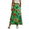thumbnail image 5 of Mifsaly Tropical Floral Maxi Skirt Women High Waist A-Line Summer Skirts Elegant Lightweight Summer Travel Vacation Outfits S, 5 of 8