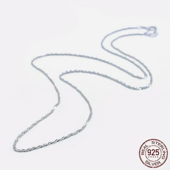 925 Sterling Silver Solid Diamond Cut Singapore Snake Twisted Chain Necklace 18 Inch Spring Ring Clasp N8