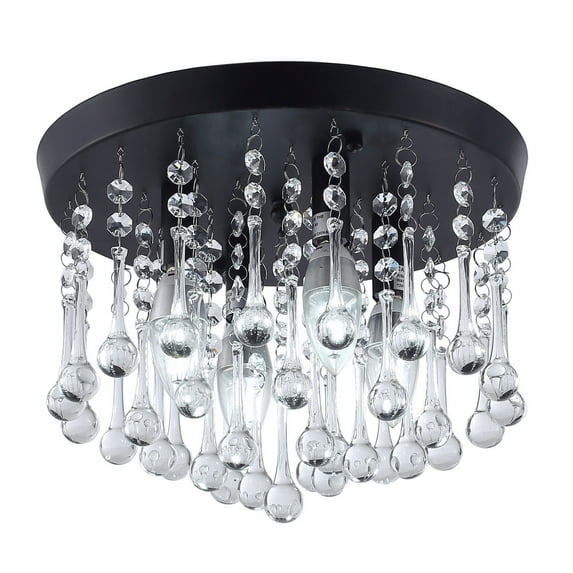 Aiwen Stylish Luxe Crystal Chandelier Ceiling Lamp Modern Decoration Light Fixture Black