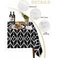 thumbnail image 3 of Geometric Tablecloth Square Table Cloth 60x60, Waterproof Outdoor Table Cloth Covers Decorative Table Protector, Modern Abstract Lines Texture Black Washable Table Cover for Kitchen Dinning Party, 3 of 8