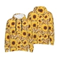 thumbnail image 6 of Bingfone Abstract Leopard Print Sunflower Men's Drawstring Hoodie Long Sleeve Pocket Sweatshirts-3X-Large, 6 of 6