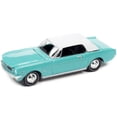thumbnail image 2 of 1965 Ford Mustang Light Blue with White Top James Bond 007 "Thunderball" (1965) Movie 1/64 Diecast Model Car by Johnny Lightning, 2 of 3