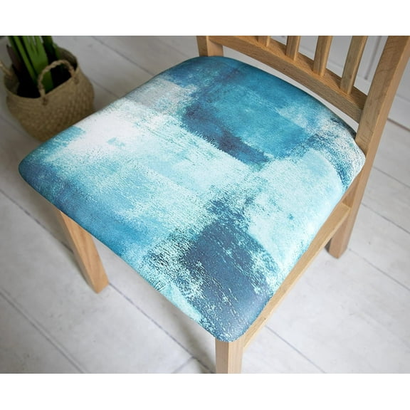 Chair Seat Cover for Dining Room Set of 4,Stretch Teal Chair Covers Washable Removable Turquoise Dining Chair Slipcovers Chair Seat Protector Decoration Wedding Banquet Dinner Kitchen Meeting