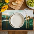 thumbnail image 3 of Placemat Ombre Blue Abstract Wave Placemats for Dining Table Modern Art Washable Table Mats for Party Kitchen Dining Decoration, 3 of 7