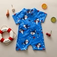 thumbnail image 3 of Cenuakty 0-5years Baby Boys Summer Romper Swimwear Cartoon Shark Patterns Short Sleeve Zipper Swimsuits For Kids Boys Shark Bathing Suit, 3 of 8