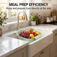 thumbnail image 3 of Foldable Hanging Sink Drain Basket Stretchable Kitchen Colander with Flip Cover Space Saving Food Strainer, Multi-functional Faucet Storage Rack Draining for Fruits Vegetables Utensils, 3 of 6