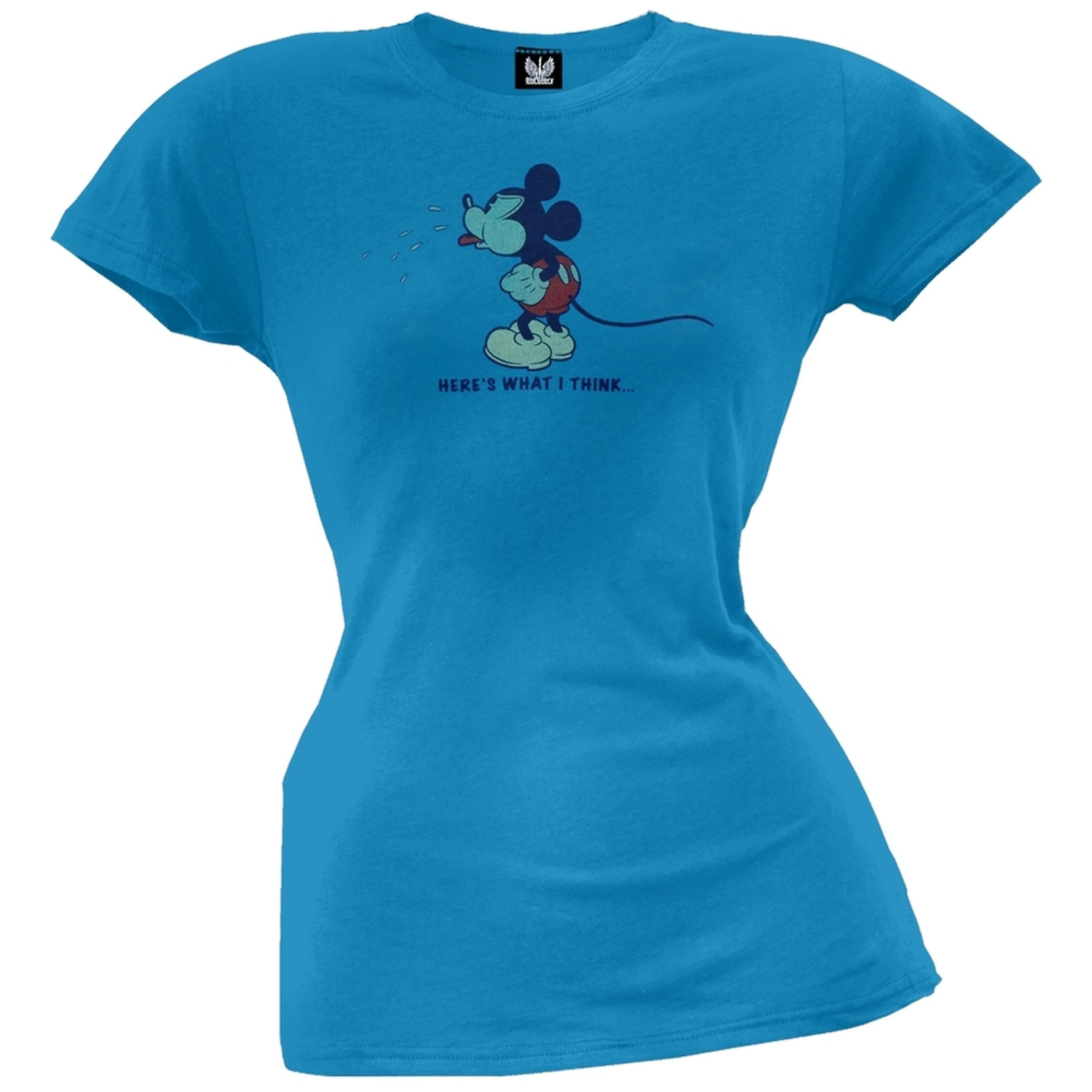 Mickey Mouse - What I Think Blue Juniors Plus Size T-Shirt - Walmart.com