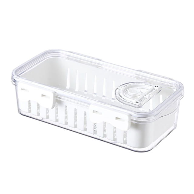Airtight Refrigerator Storage Containers for Meat Fish, BPA-Free Plastic Bins with Drainage Design, Durable Kitchen Organizer for Fresh Produce, Stackable Pantry Solution