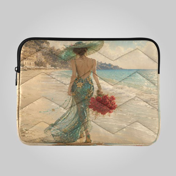 13in Laptop Bag Briefcases Computer Inner Bags Computer Bags Laptop Sleeves Work Travel School Bag Amalfi Coast Lady Art