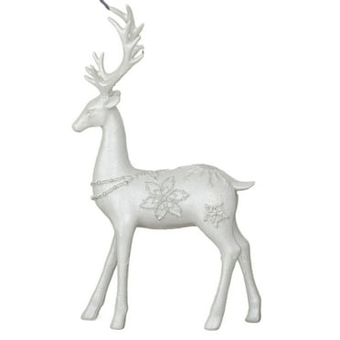 Christmas Elk Resin Statue - 15in" Reindeer Decor for Home, Holiday Tabletop Centerpiece, Winter Forest Animal Figurine, Xmas Living Room Shelf Decor, Unique Christmas Gift