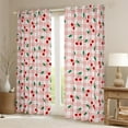 thumbnail image 2 of Cute Cherry Curtains & Drapes Pink White Fruit 30%-50% Blackout Curtains for Living Room, Kawaii Curtains Youth,Geometric Grid Plaid Window Treatments 42Wx90L, 2 of 5