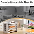 thumbnail image 6 of 5 Tier Plastic Desktop Organizer,Portable Paper File Storage Organizer Letter Tray for Office White, 6 of 10