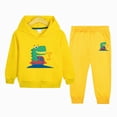 thumbnail image 2 of Zuwimk Toddler Boy Girls Sweat Suit Set - 2 Piece Soft Graphic Print Long Sleeve Pullover Hoodies and Athletic Jogger Sweatpants Outfits(T025-Yellow), 2 of 5