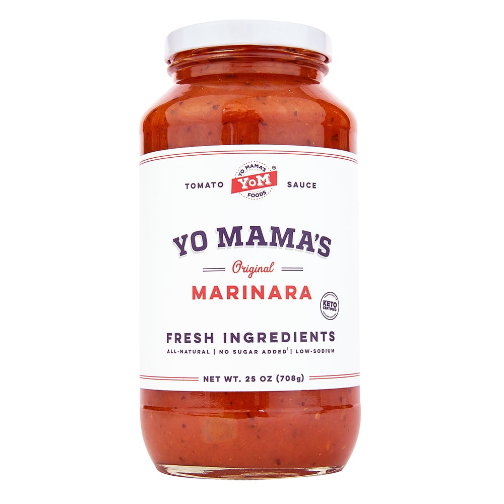 Yo Mama's Foods Keto Marinara Pasta Sauce - Pack of (1) - No Sugar Added, Low Carb, Low Sodium, Gluten Free, Paleo Friendly, and Made with Whole, Non-GMO Tomatoes