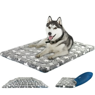Magic Dog Large Dog Bed Soft Dog Crate Pad Dog Mat 42 Inches Machine  Washable Pet Bed Kennel Pad with Non-Slip Bottom, Dark Gray L