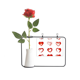 thumbnail image 1 of El día de San Valentín corazones rojo sketch Botella de decoración de jarrones colgantes de flores rosas artificiales, 1 of 3