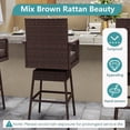 thumbnail image 6 of Costway 1 PCS 29" Patio 360° Swivel Bar Stool with Cross-Woven Armrests Footrest & Seat Cushion, 6 of 9
