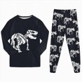 thumbnail image 6 of TOWED22 Little Boys Girls Pajamas 2Pcs Long Sleeve Crewneck Top and Elastic Waist Pants Print Sleepwear Pjs Toddlers, 6 of 8