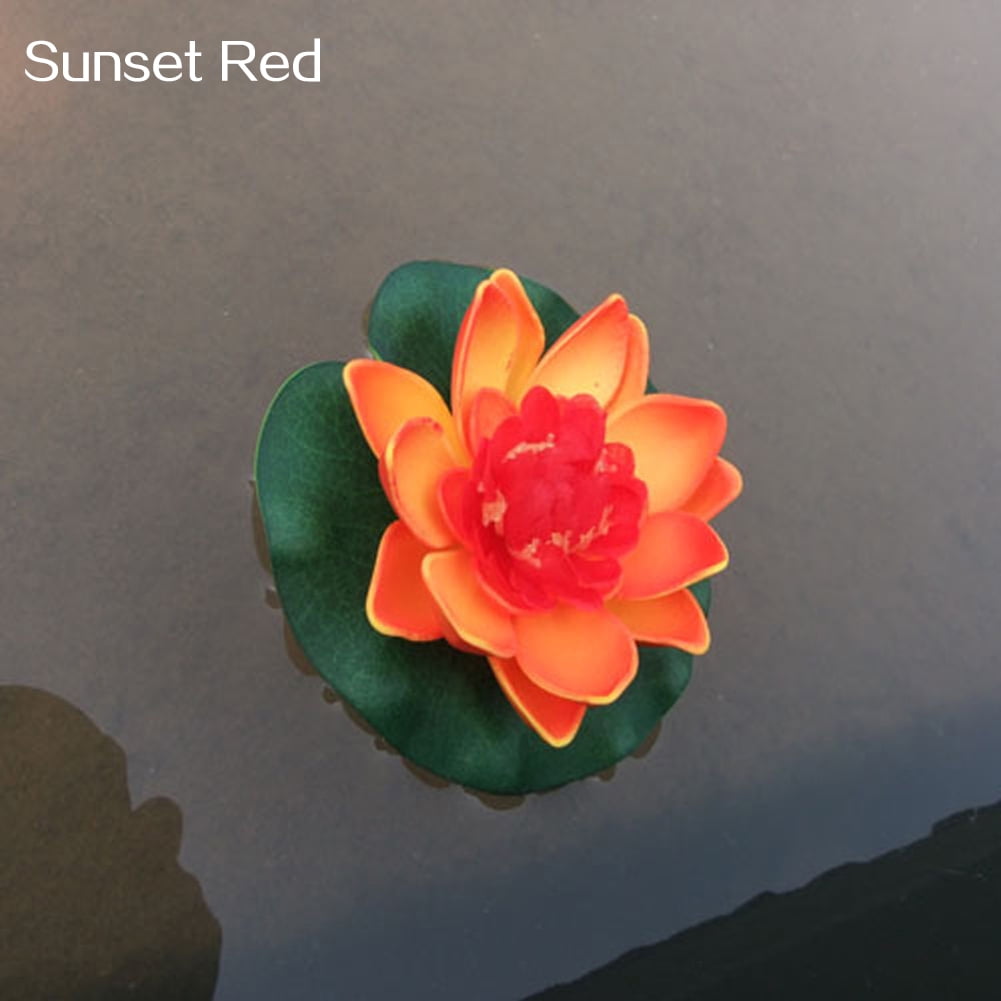 Artificial Water Lily Floating Flower Lotus Home Yard Pond Fish Tank