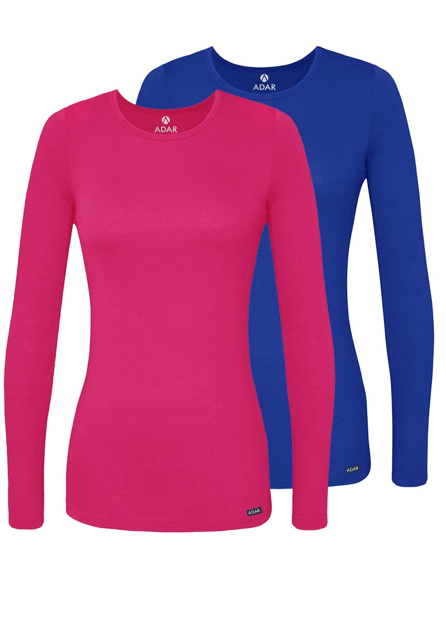Adar Underscrubs for Women Multi Color 2 Pack Long Sleeve Underscrub
