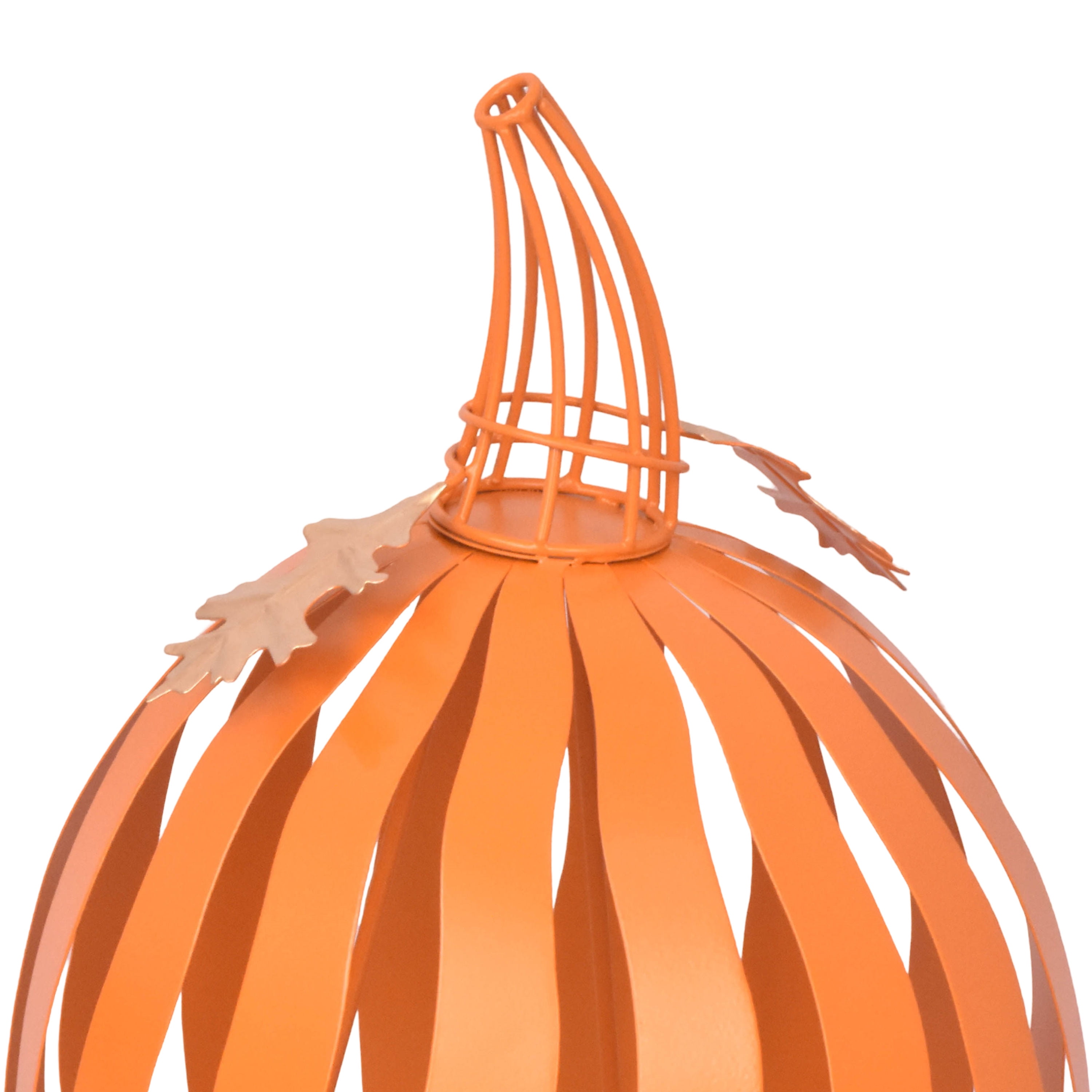 Harvest Orange Metal Pumpkin Decoration, 14.5", by Way To Celebrate