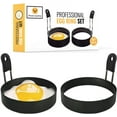 thumbnail image 1 of JORDIGAMO Professional Egg Ring Set For Frying Or Shaping Eggs - Round Egg Rings For Cooking - Stainless Steel Non Stick Mold Shaper Circles For Fried Egg McMuffin Sandwiches - Egg Maker Molds, 1 of 7