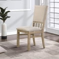 thumbnail image 6 of Benjara 22" Wood Dining Chairs Set of 2- Beige Cushioning- Slatted Low Back, 6 of 6