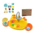 thumbnail image 2 of Animal Theme Play Sink Kitchen Playset With Running Water Rotating Faucet Play Food & Utensils(Yellow-40Cm), 2 of 3