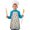 Boxer and Rose, variant on Dog Paw Print Rainbow Chevron Pattern Teens Aprons, Adjustable Neck Strap, Toddler & Teens Aprons for Cooking & Baking, 19x23.6 Inches