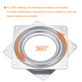 thumbnail image 4 of Uxcell 3.7inch Metal Lazy Susan Turntable Rotating Swivel square Shape Silver Tone 2pack, 4 of 6