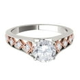 thumbnail image 2 of Aonejewelry 5/8 Carat Halo Two-Tone Diamond Engagement Ring In 14k Solid Rose & White Gold, 2 of 4